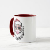Retro Santa met bril blaast bubbel kerst Mok (Voorkant links)