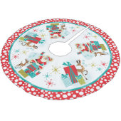 Retro Santa met geschenken Kerstboom Rok (Gekanteld)