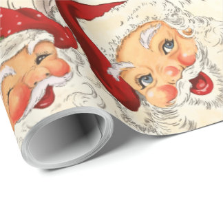Retro Santa Mini Rode Kerstmis Cadeaupapier