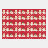 Retro Santa Mini Rode Kerstmis Inpakpapier Vel (Voorkant 2)