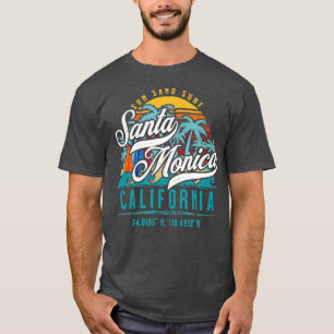 Retro Santa Monica California Sun Sand Surf Beach T-shirt