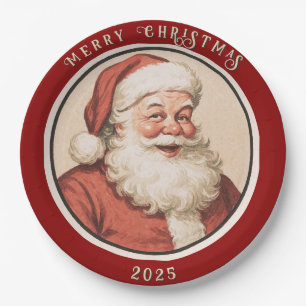 Retro Santa Papieren Bordje