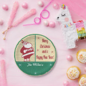Retro Santa Papieren Bordje (Feest)