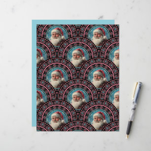 Retro Santa Pinkmas Mandala Art Deco Craft Paper