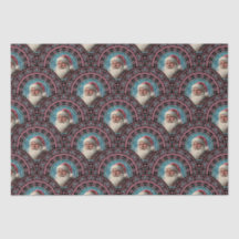 Retro Santa Pinkmas Mandala Art Deco Scallop