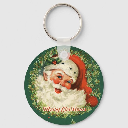 Retro Santa Sleutelhanger (Voorkant)