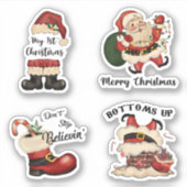 Retro Santa Sticker Set (Voorkant)