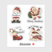 Retro Santa Sticker Set (Vel)