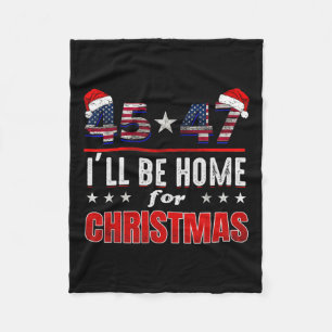 Retro Santa Trump 47e President waar ik voor thuis Fleece Deken