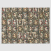 Retro Santa & Victorian Christmas Collage Tissuepapier (Voorkant)