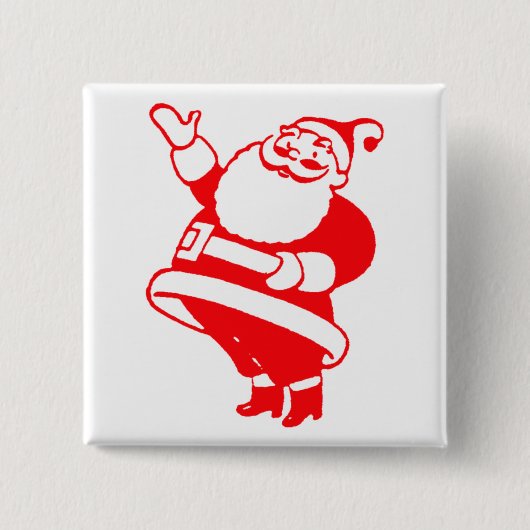 Retro Santa Vierkante Button 5,1 Cm (Voorkant)