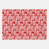 Retro  Santa Vignette Inpakpapier Vel (Voorkant 3)