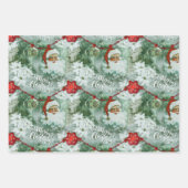 Retro  Santa Vignette Inpakpapier Vel (Voorkant)