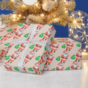 Retro Santa Vintage Kerstcadeau Cadeaupapier