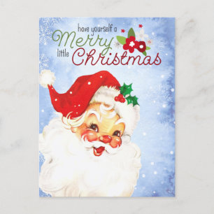 Retro Santa Vrolijk Kerstfeest Briefkaart