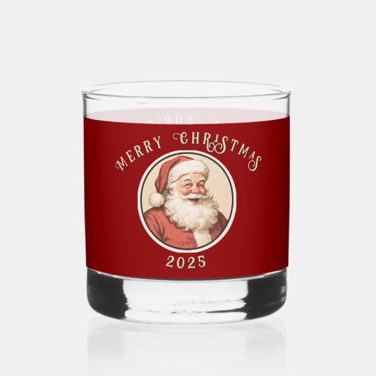  Retro Santa Whisky Glas (Voorkant)