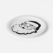Retro Santa White Papieren Bordje (Gekanteld)