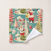 Retro Santa Wonderland 2 Bad Handdoek (Wasdoekje)