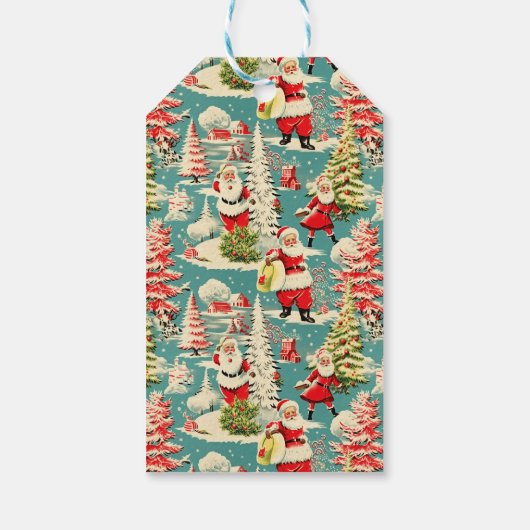 Retro Santa Wonderland 2 Cadeaulabel (Achterkant)