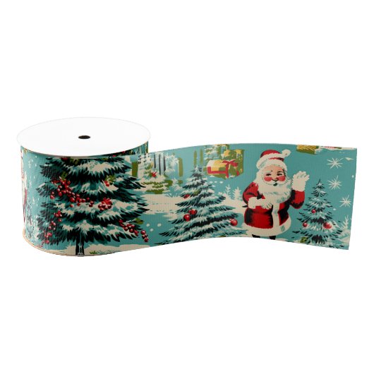 Retro Santa Wonderland Grosgrain Lint (Spoel)