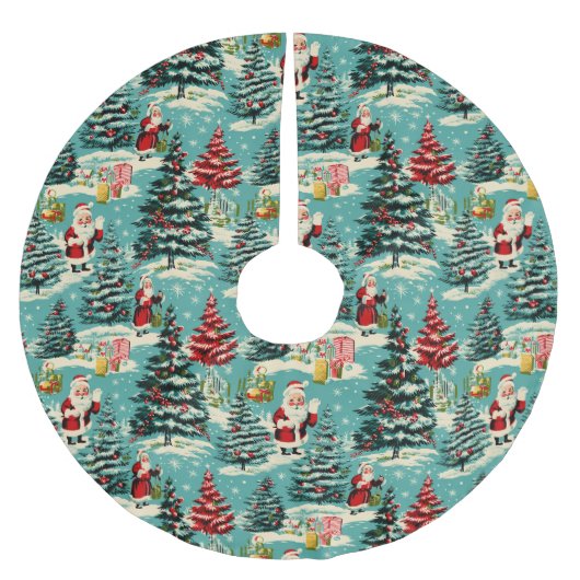 Retro Santa Wonderland Kerstboom Rok (Voorkant)