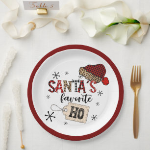 Retro Santa's Favoriete Ho! Christmas Papieren Bordje