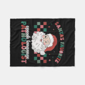 Retro Santa's Favorite Speech Language Christmas S Fleece Deken (Voorkant (Horizontaal))