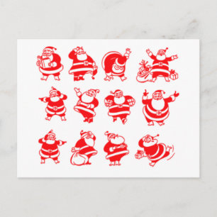 Retro Santas Feestdagenkaart