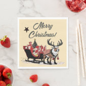Retro Santa's Sleigh Servet (Insitu)