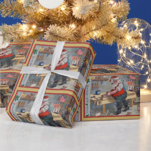 -Retro Santa's Speelgoed Cadeaupapier
