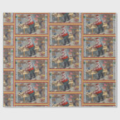 -Retro Santa's Speelgoed Cadeaupapier (Vlak)