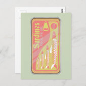 Retro-sardines-Poster Briefkaart (Voorkant / Achterkant)