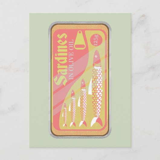 Retro-sardines-Poster Briefkaart (Voorkant)