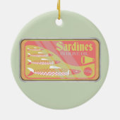 Retro-sardines-Poster Keramisch Ornament (Achterkant)