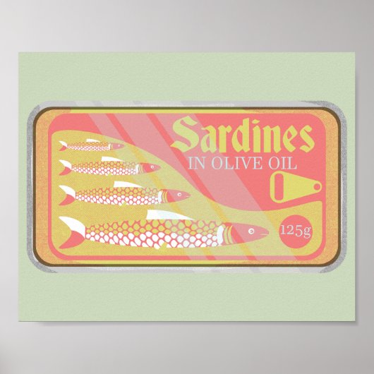 Retro-sardines-Poster Poster (Voorkant)