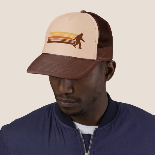 Retro Sasquatch Design Mesh Trucker Hat Trucker Pet (In situ)