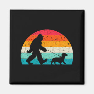 Retro Sasquatch-liefhebber Doxie wiener hond wande Magneet