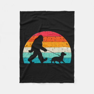 Retro Sasquatch-liefhebber Doxie Wienerse Hondenui Fleece Deken