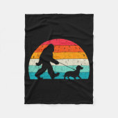 Retro Sasquatch Lover Doxie Wiener Dog Walker Bigf Fleece Deken (Voorkant)