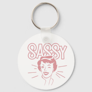 Retro Sassy Attitude Sleutelhanger