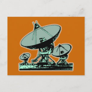 Retro Satelliet Schotel Grafisch Briefkaart