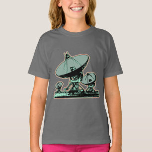 Retro Satelliet Schotel Grafisch T-shirt
