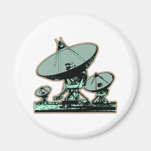 Retro Satellite Dish Grafisch Magneet
