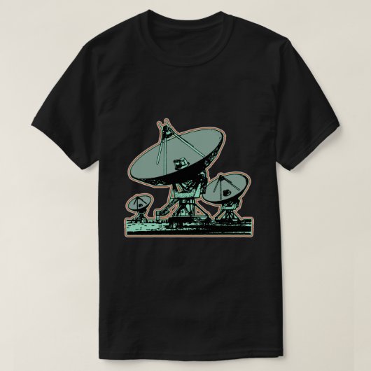 Retro Satellite Dish Grafisch T-shirt (Design voorkant)