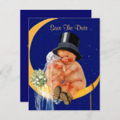 Retro SAVE THE DATE AANKONDIGING EZ om aan te pass (Voorkant / Achterkant)