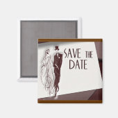Retro Save The Date Magneet (Voorkant / Achterkant)