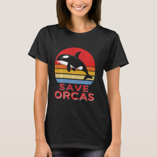 Retro Save the Orcas Whale Killer Love Zeeen Anima T-shirt