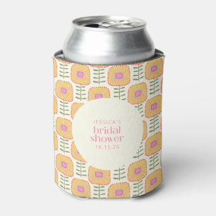 Retro Scandi Geel Oranje Bloem Bruiloft Blikjeskoeler