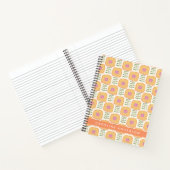 Retro Scandi Yellow Flower Pattern Personalized Notitieboek (Binnen)