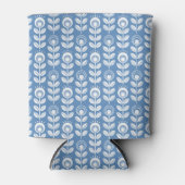 Retro Scandinavian Blue Pattern Blikjeskoeler (Voorkant)